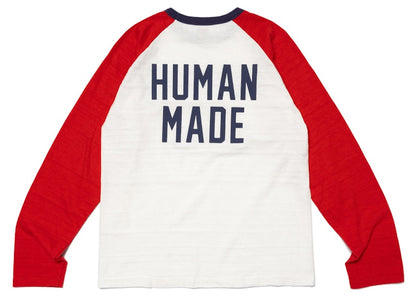 Human Made Raglan L/S T-Shirt White Red
