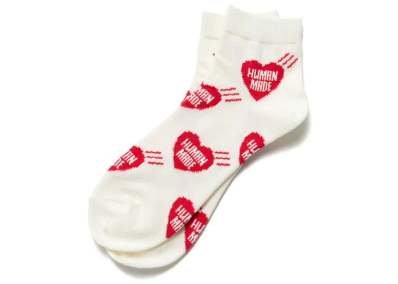 Human Made Short Heart Pattern Socks Red