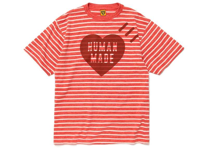 Human Made Striped Heart T-Shirt Pink