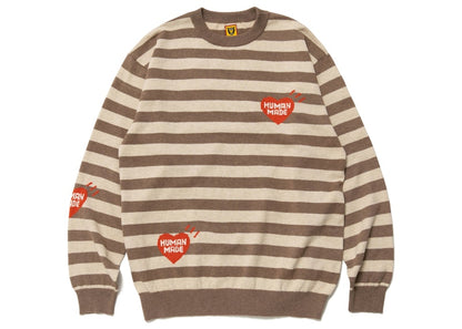 Human Made Striped L/S Knit Sweater Beige