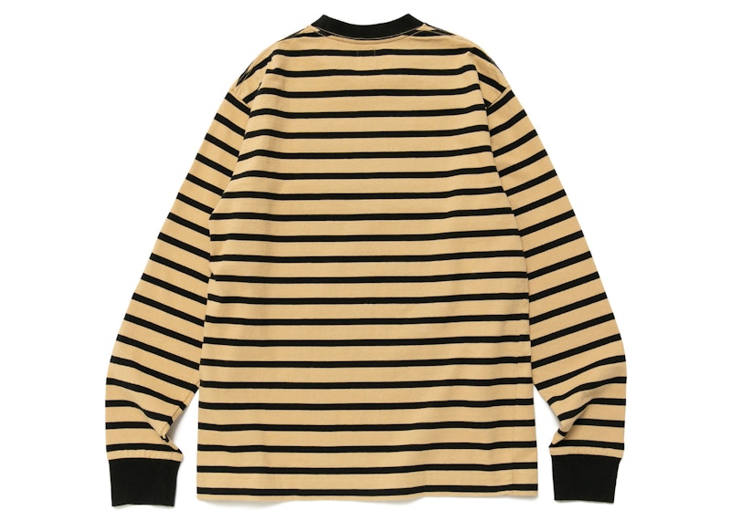Human Made Striped L/S T-Shirt Beige