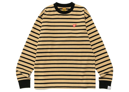 Human Made Striped L/S T-Shirt Beige
