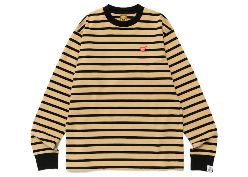 Human Made Striped L/S T-Shirt Beige