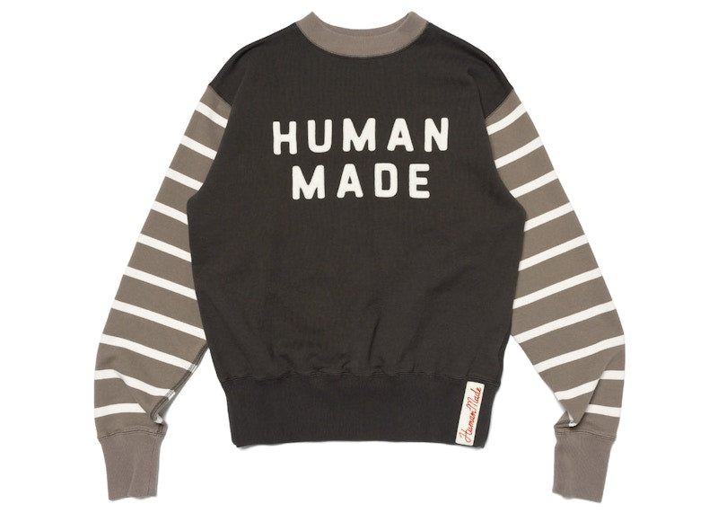 Human Made Striped Sleeve Sweatshirt Charcoal