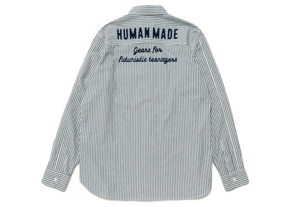 Human Made Striped Work L/S Shirt Blue Stripe