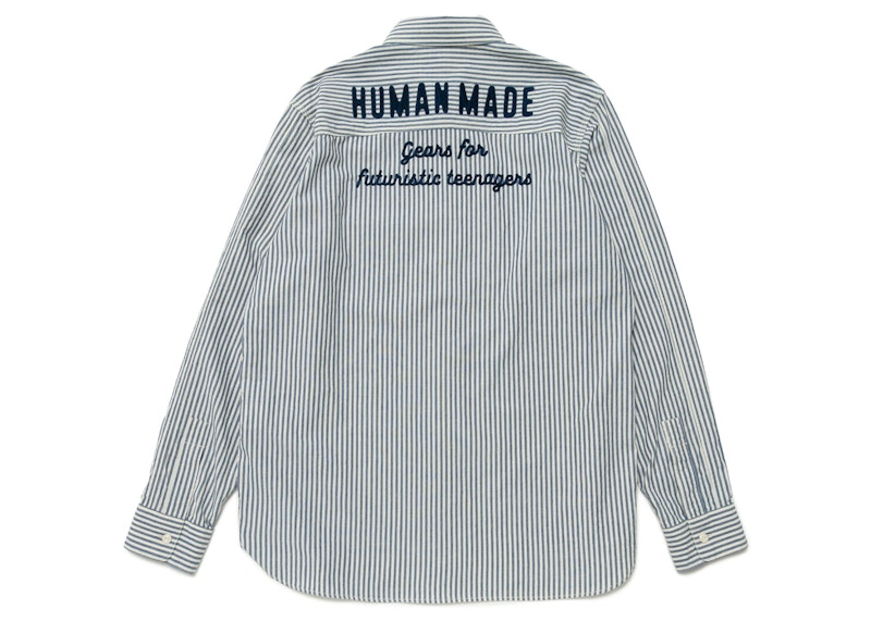 Human Made Striped Work L/S Shirt Blue Stripe
