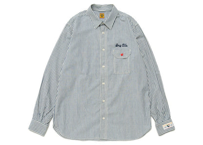 Human Made Striped Work L/S Shirt Blue Stripe