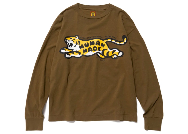 Human Made Tiger L/S T-Shirt Olive Drab