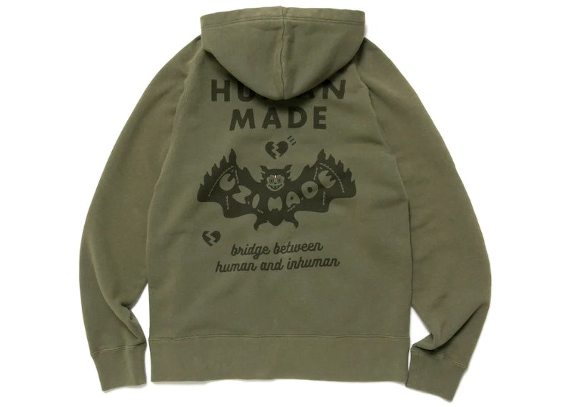 Human Made Uzi Made Zip Hoodie Oliev Drab