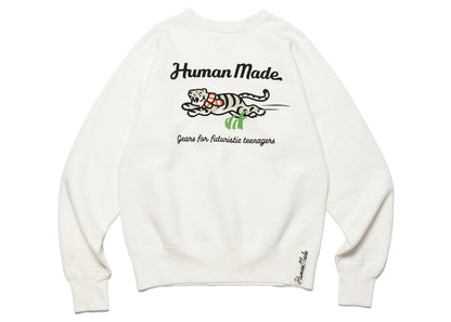 Human Made White Tiger Tsuriami Sweatshirt White