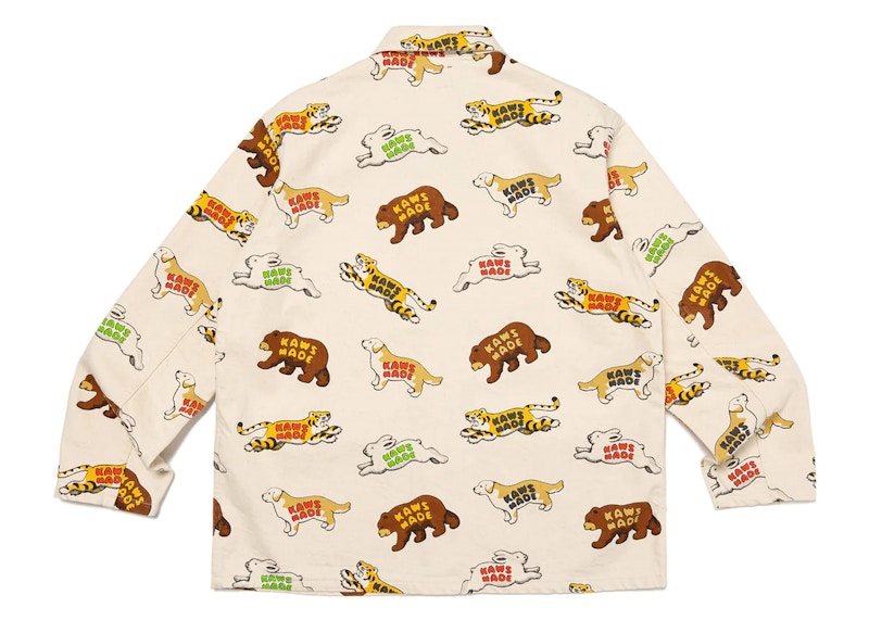 Human Made x KAWS Animal Patterned Coverall Jacket White