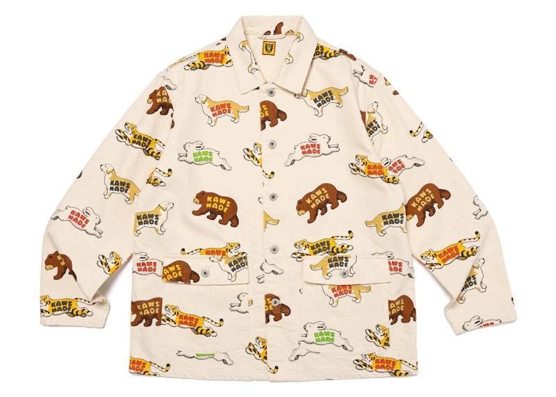 Human Made x KAWS Animal Patterned Coverall Jacket White