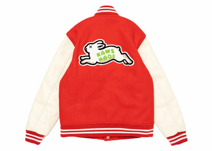 Human Made x KAWS Kids Varsity Jacket Red