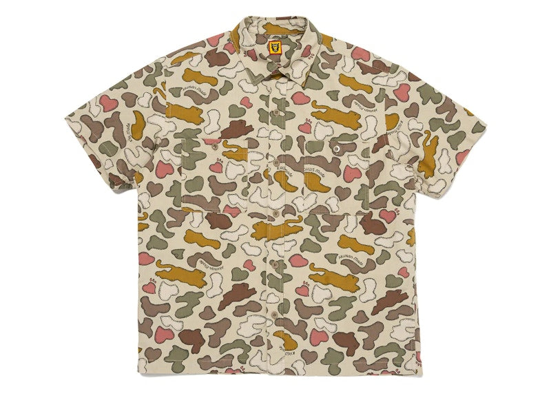 Human Made x KAWS Made Camo Shirt Brown