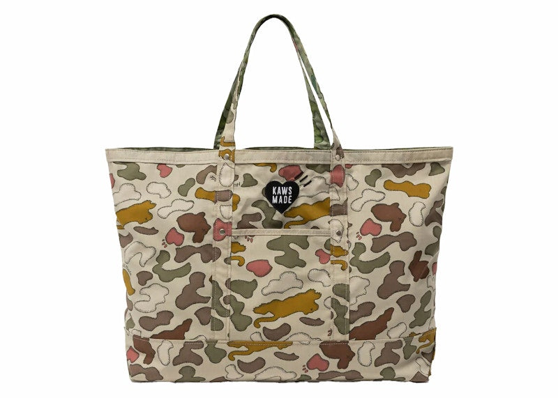 Human Made x KAWS Made Camo Tote Bag Brown