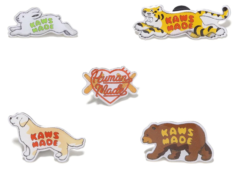 Human Made x KAWS Pin Badge Set (5 Piece) Multicolor