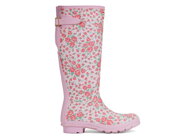Hunter Original Back Adjustable Tall Rain Boots LoveShackFancy Pink Floral Print (Women's)