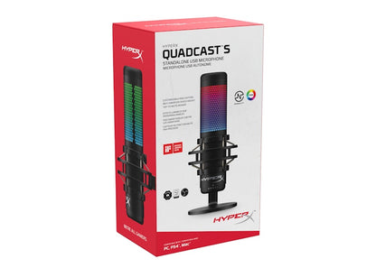 HyperX QuadCast S Wired Multi-Pattern Electret Condenser Microphone HMIQ1S-XX-RG/G Black