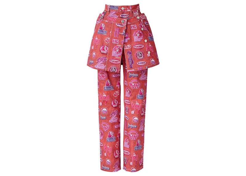 Hysteric Glamour x Kiko Kostadinov Women's Denim Skirt Trouser Pink