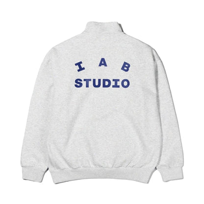 IAB Studio Half Zip Up Pullover Light Grey