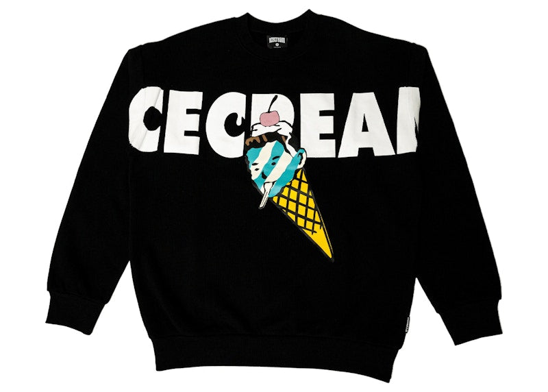 Ice Cream Cone Head Crew Sweater Black