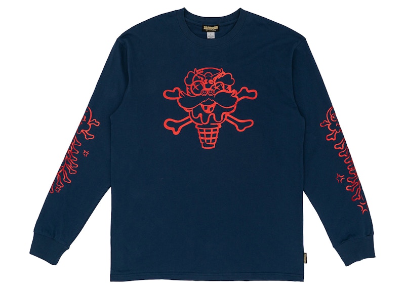 Ice Cream Firecracker Foil L/S T-shirt Navy