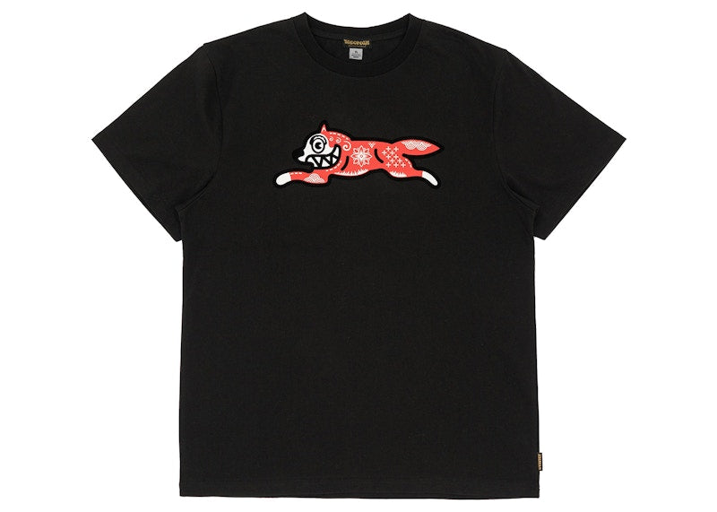 Ice Cream Kirigami Running Dog Flock T-Shirt Black
