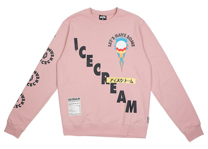 Ice Cream Lets Get Some Crew Sweater Pink/Mauve