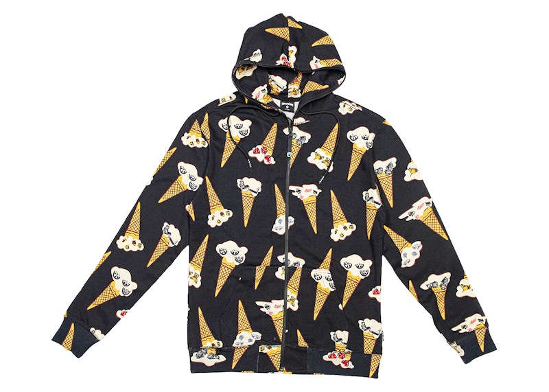 Ice Cream Shane Zip Hoodie Black