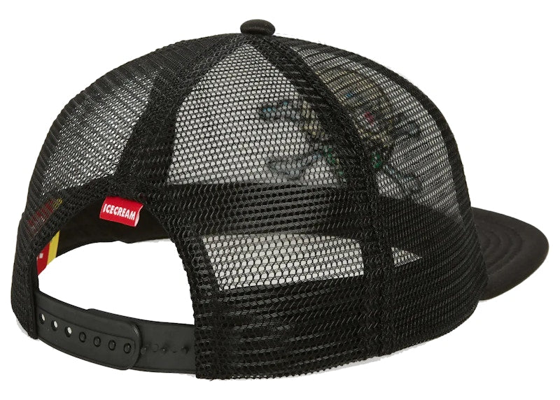 Ice Cream Skully Trucker Hat Black
