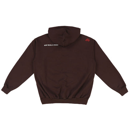 Infinite Archives Logo New World Order Hoodie Chocolate