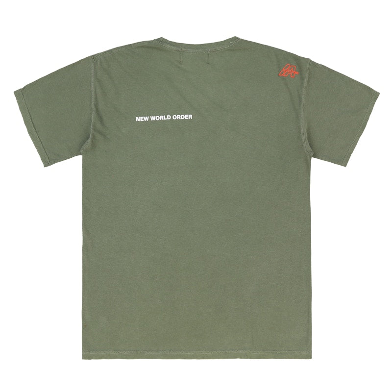 Infinite Archives Logo New World Order Tee Green Hemp