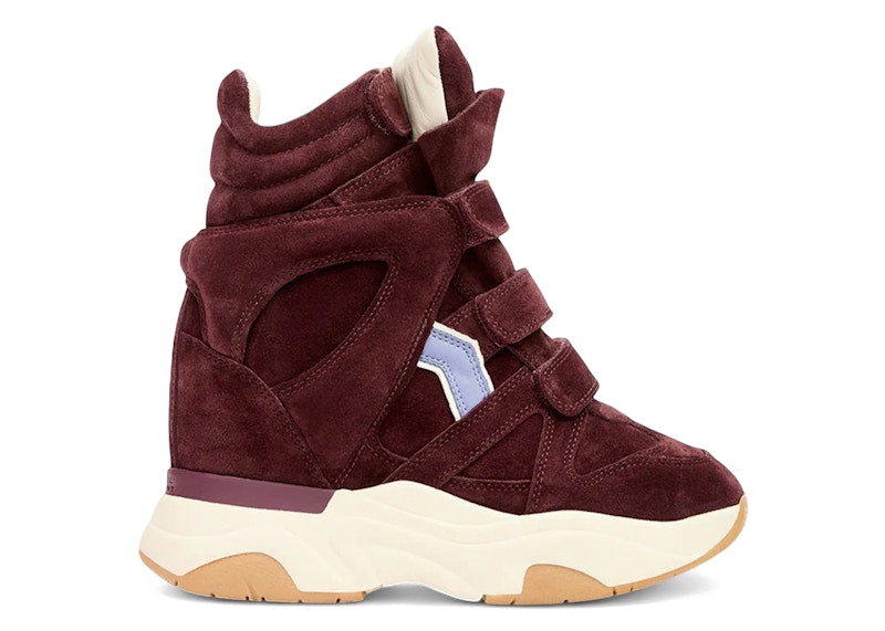 Isabel Marant Balskee High-Top Wedge Sneakers Plum Lavender Suede Calfskin Leather (Women's)