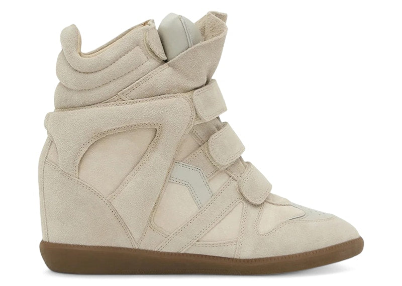 Isabel Marant Bekett Leather Wedge Sneakers Ecru (Women's)