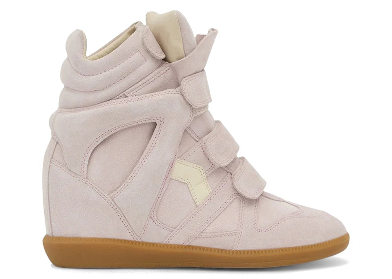 Isabel Marant Bekett Leather Wedge Sneakers Pale Pink (Women's)