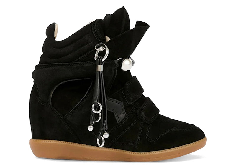 Isabel Marant Bekett Studded Leather Wedge Sneakers Black (Women's)