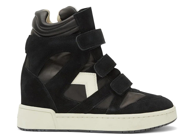 Isabel Marant IM3 High-Top Leather Wedge Sneakers Black White (Women's)