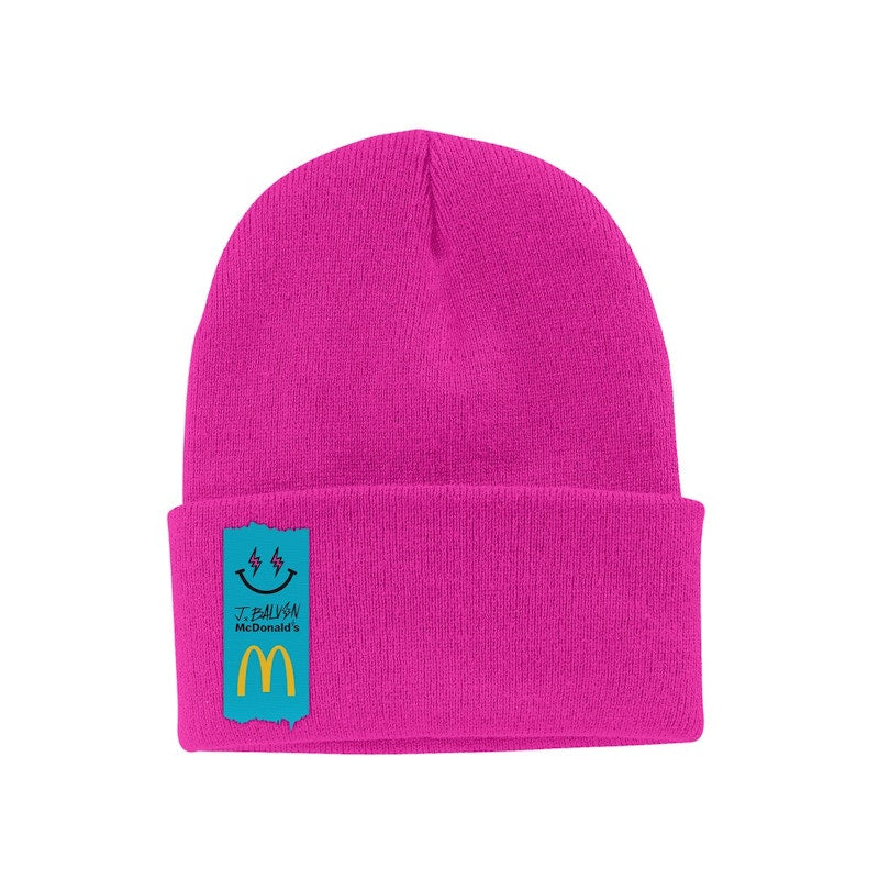 J Balvin x McDonald's Logo Beanie 2 Pink
