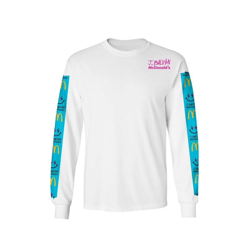 J Balvin x McDonald's Logo Long Sleeve Tee White