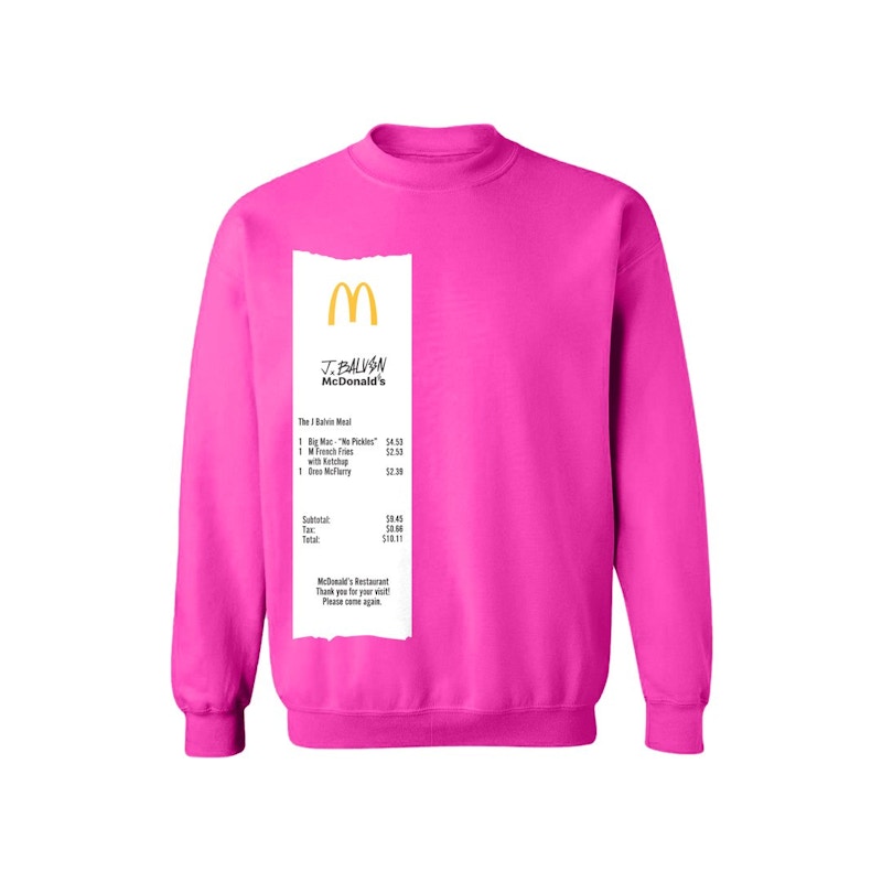 J Balvin x McDonald's Meal Sweatshirt Pink