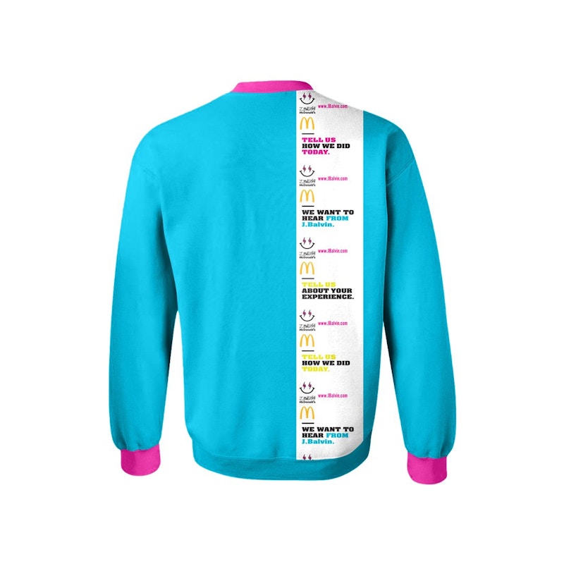J Balvin x McDonald's Receipt Sweatshirt 2 Blue