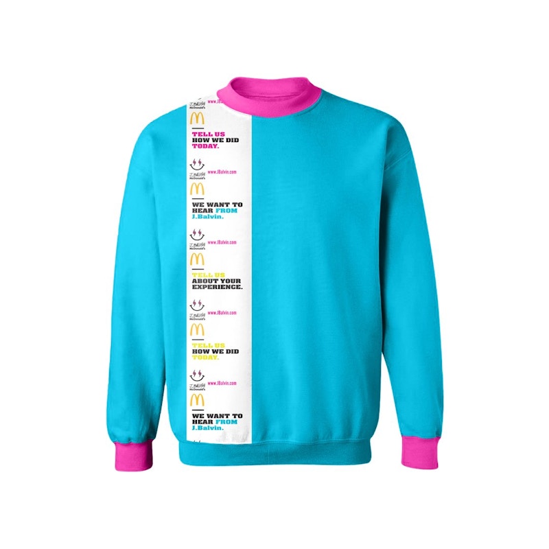 J Balvin x McDonald's Receipt Sweatshirt 2 Blue