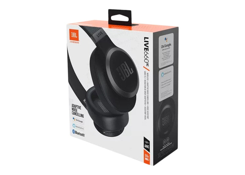 JBL Live 660NC Wireless Noise Cancelling Headphones JBLLIVE660NCBLKAM Black