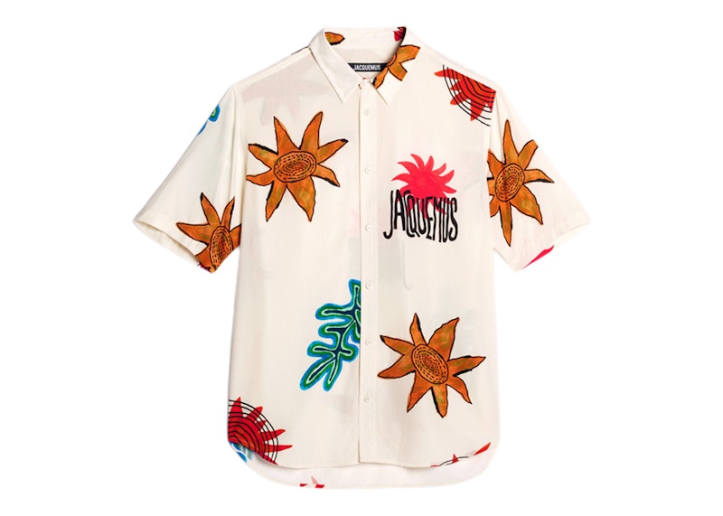 Jacquemus La Chemise Melo Paisley Bandana Short Sleeve Shirt Print Beige Arty Sun