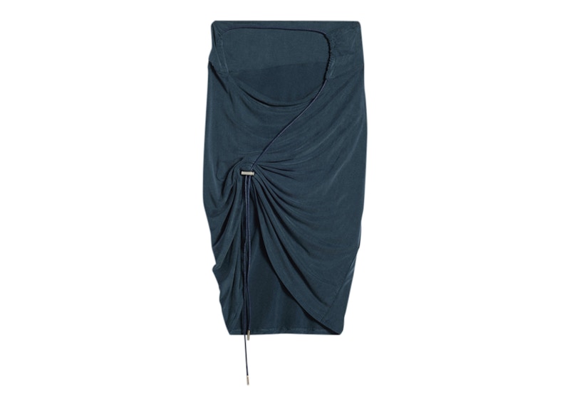 Jacquemus La Jupe Espelho Court Asymmetric Mini Skirt Navy