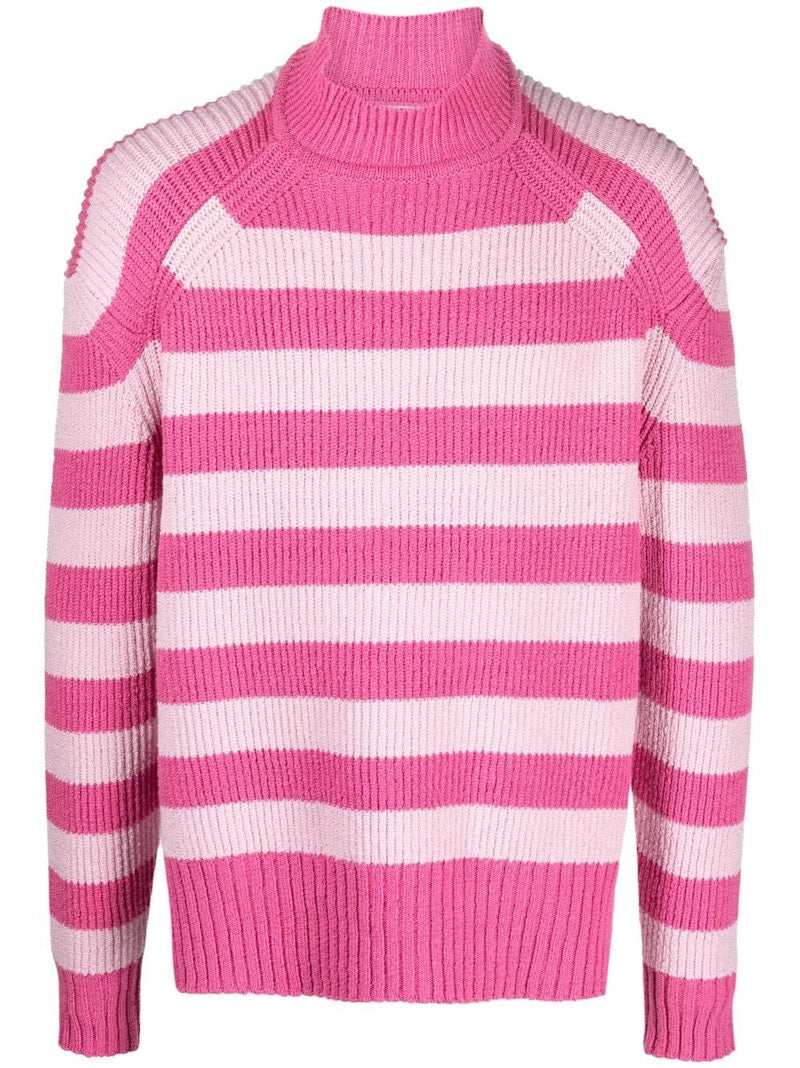 Jacquemus La Maille Rayures Ribbed Sweater Pink/White