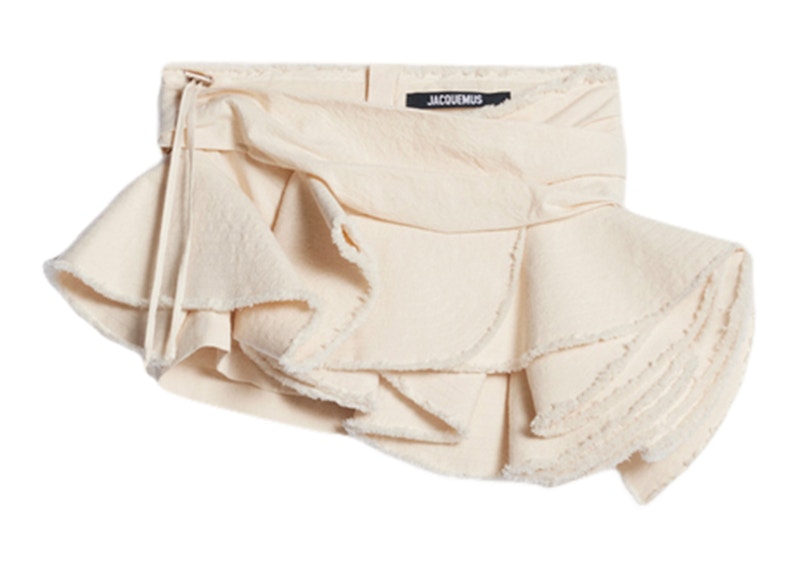 Jacquemus La Mini Jupe Artichaut Ruffed Skirt Off-White