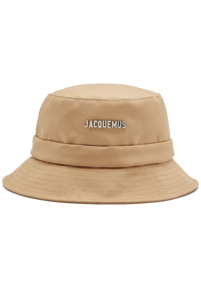 Jacquemus Le Bob Gadjo Bow Knotted Bucket Hat Beige