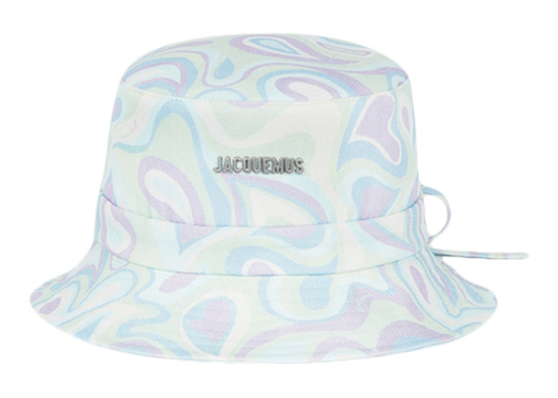 Jacquemus Le Bob Gadjo Bow Knotted Bucket Hat Print Faded Paisley