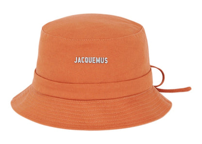 Jacquemus Le Bob Gadjo Bow Knotted Bucket Hat Terracotta